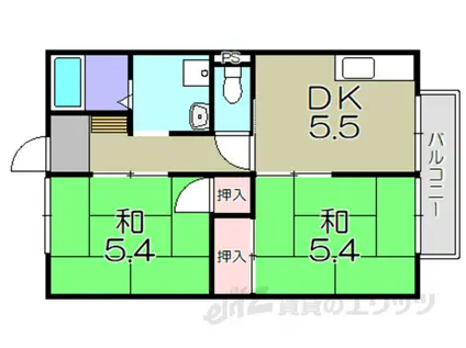 ロジュマンK(2DK/2階)の間取り写真