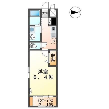 BLUEBELL 菊陽(1K/2階)の間取り写真