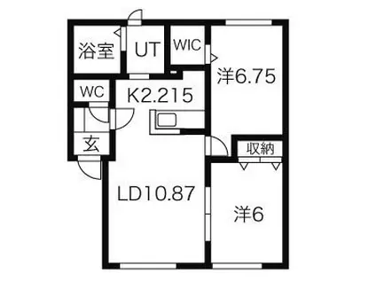 クレスト駒園A(2LDK/1階)の間取り写真