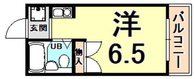 エスケーハイツ(ワンルーム/2階)の間取り写真