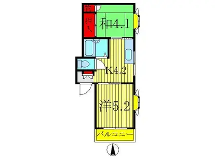 マスカットハイツ(2K/2階)の間取り写真