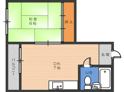 プレジール中野(1DK/1階)の間取り写真