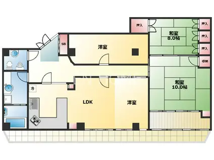 エーワンコーポ(4LDK/6階)の間取り写真