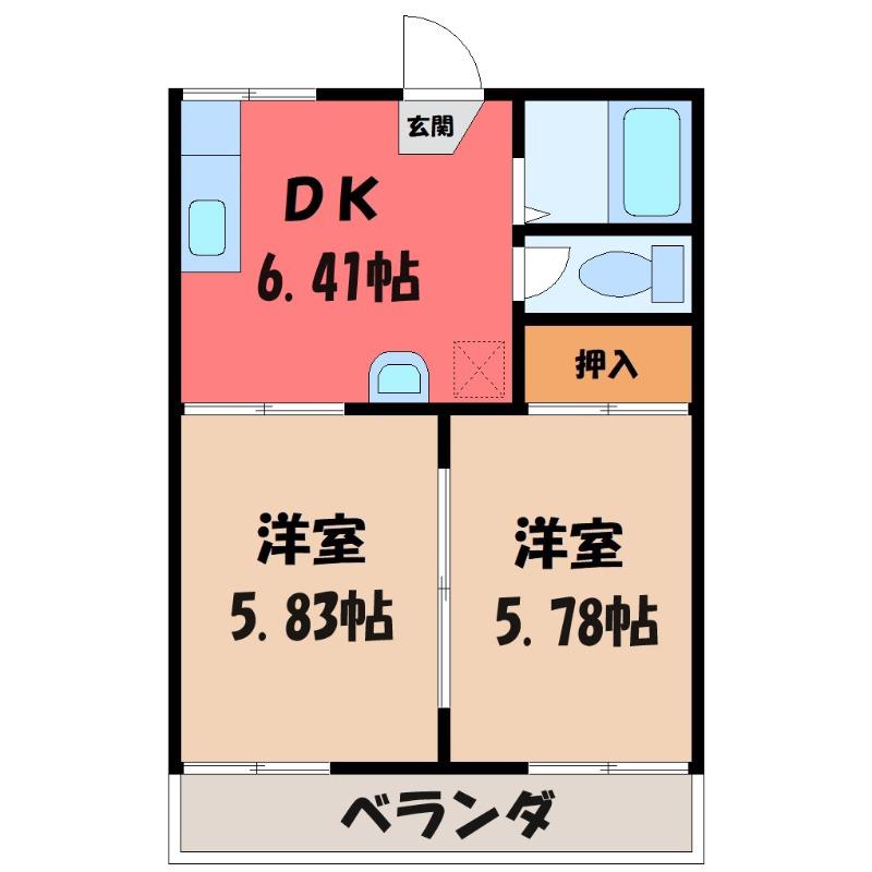 コーポサイトウ(2DK/1階)の間取り写真