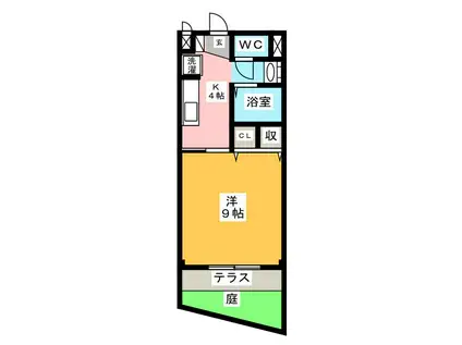 ナカノハイツ(1K/1階)の間取り写真