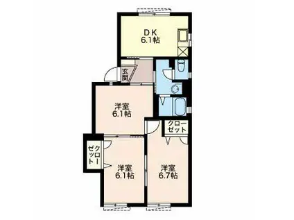 サンシャイン(3DK/1階)の間取り写真