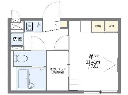 レオパレスタウンコートII(1K/2階)の間取り写真