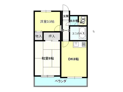 トーカンマンション泉が丘(2DK/2階)の間取り写真