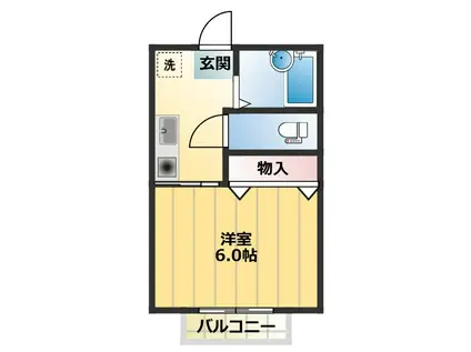 ヴィラ赤羽(1K/2階)の間取り写真