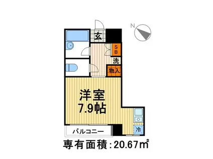 コスモリード人形町(1K/8階)の間取り写真