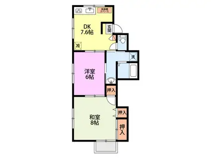 メイセ・サラ(2DK/1階)の間取り写真