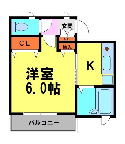 フラッツ栄根(1K/1階)の間取り写真