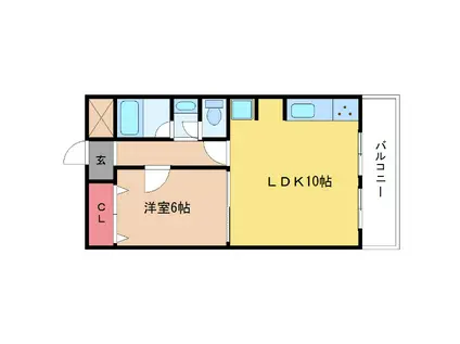 サンフラッツ新大阪本館(1LDK/9階)の間取り写真