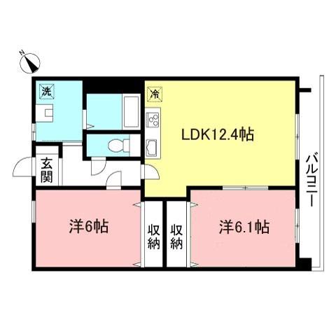 ヴィラユーズ(2LDK/1階)の間取り写真