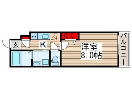 RE-CHI 1ST(1K/2階)の間取り写真