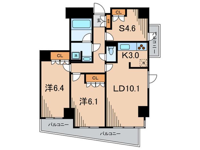KDXレジデンス千駄木(2SLDK/3階)の間取り写真