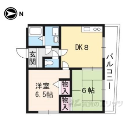 カーム瀬田(2LDK/3階)の間取り写真