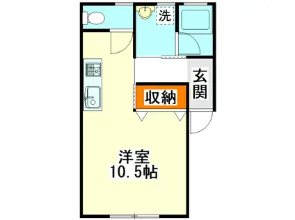 NANO ONE(ワンルーム/1階)の間取り写真