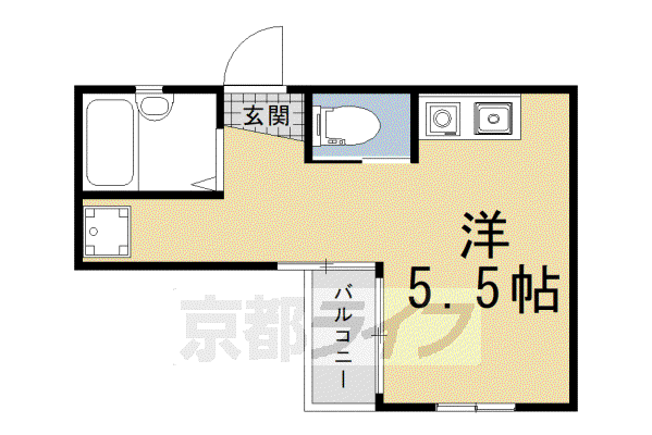 コーポ峰(ワンルーム/2階)の間取り写真