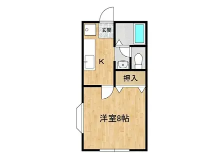 ユタカハイツ(1K/1階)の間取り写真