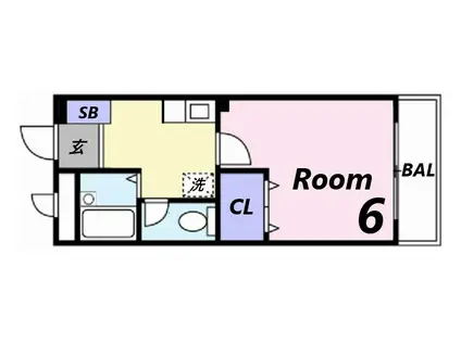 ロジュマン松嶋(1K/2階)の間取り写真