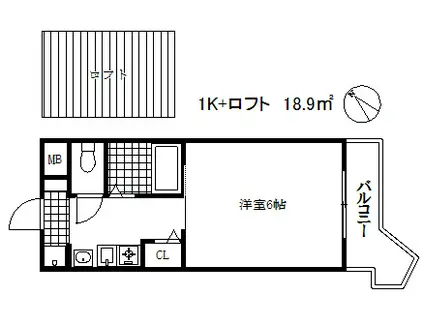 エステムコート三宮駅前ラ・ドゥー(1K/2階)の間取り写真