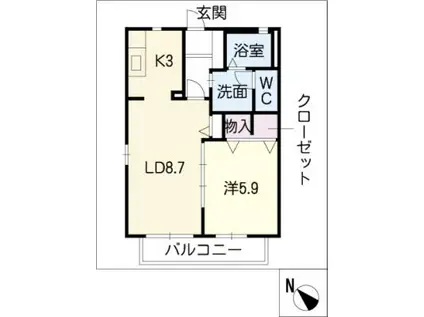 ステラ・ナルオ(1LDK/2階)の間取り写真
