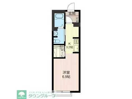 ヴァン・フォンテーヌ(1K/1階)の間取り写真