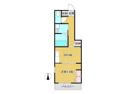 ハイマートハウス(1DK/1階)の間取り写真