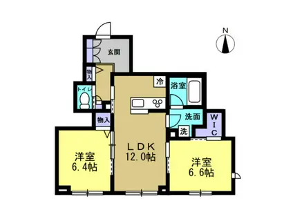 殿町3丁目SHM(2LDK/1階)の間取り写真