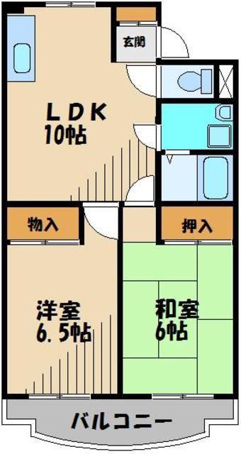 ビアンカ狭山A棟(2LDK/4階)の間取り写真