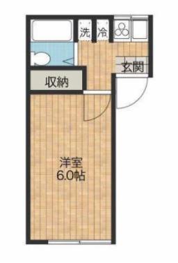 ミッテ連坊(1K/1階)の間取り写真