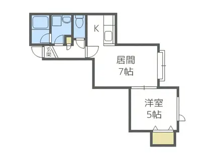 ライフステージ本通(1LDK/2階)の間取り写真