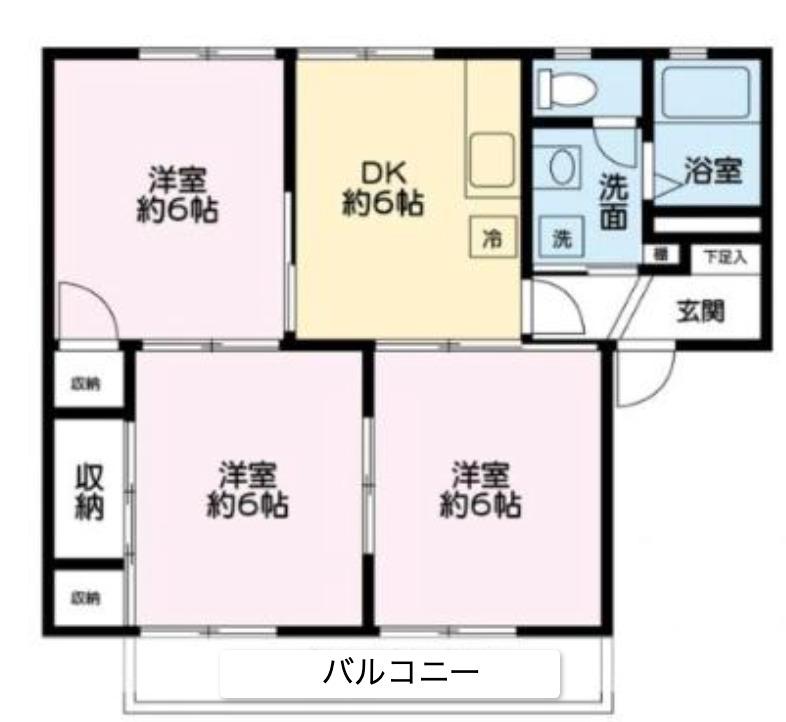 セトル広尾A(3DK/1階)の間取り写真