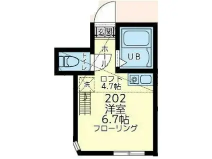 ユナイト南太田エグラント(ワンルーム/2階)の間取り写真