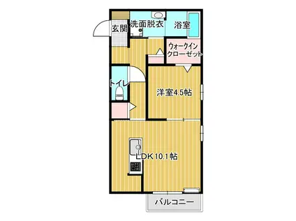 DIVERSITA さくら通I(1LDK/1階)の間取り写真