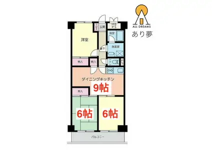 エミネンス岸根公園(3DK/3階)の間取り写真