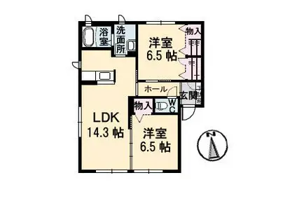 グランマストみくまり 弐番館(2LDK/1階)の間取り写真