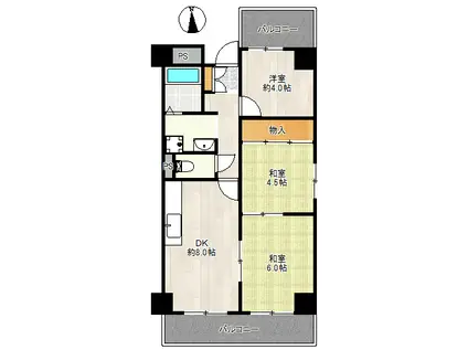 レクシア布施(3DK/8階)の間取り写真