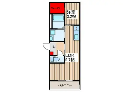 REGALEST 土呂 プレミアム(1LDK/1階)の間取り写真