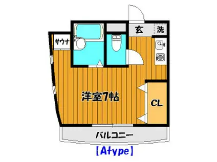 ロイヤルパレス清水台(1K/4階)の間取り写真