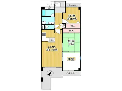 ユニライフ明石魚住(4LDK/2階)の間取り写真