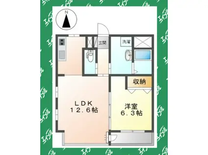 ラ イスラ グランデ(1LDK/1階)の間取り写真