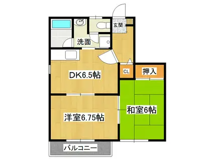 ファミール白羽(2DK/1階)の間取り写真