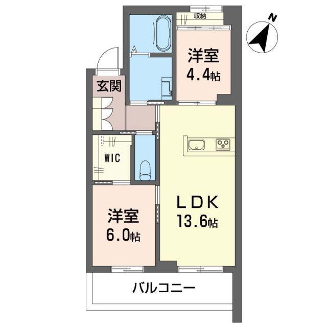 リリーフィア(2LDK/1階)の間取り写真