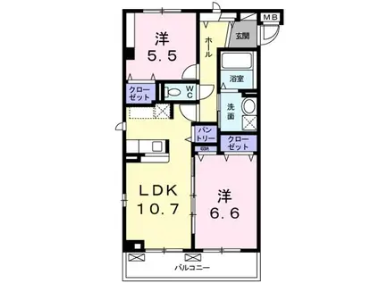ハルサ クォーレ(2LDK/1階)の間取り写真