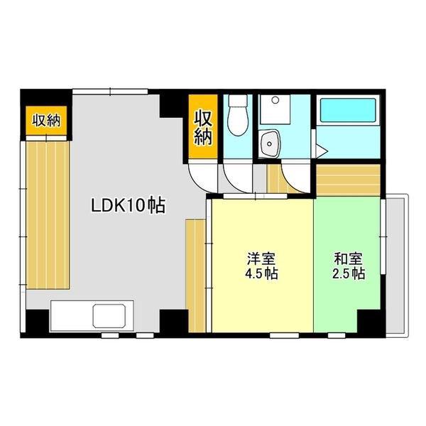 クララビル(1LDK/3階)の間取り写真
