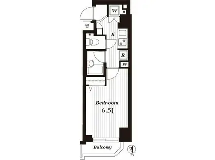 メインステージ浜松町(1K/5階)の間取り写真