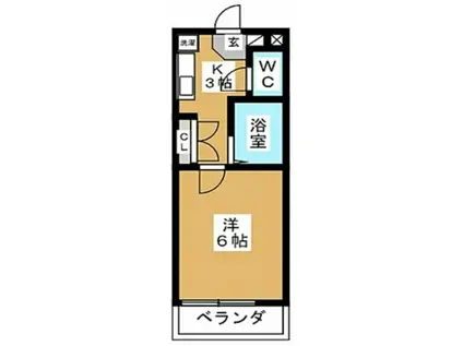 メゾン・ボナールII(1K/1階)の間取り写真