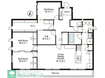 LE SOLEIL SAGINOMIYA(3SLDK/3階)の間取り写真